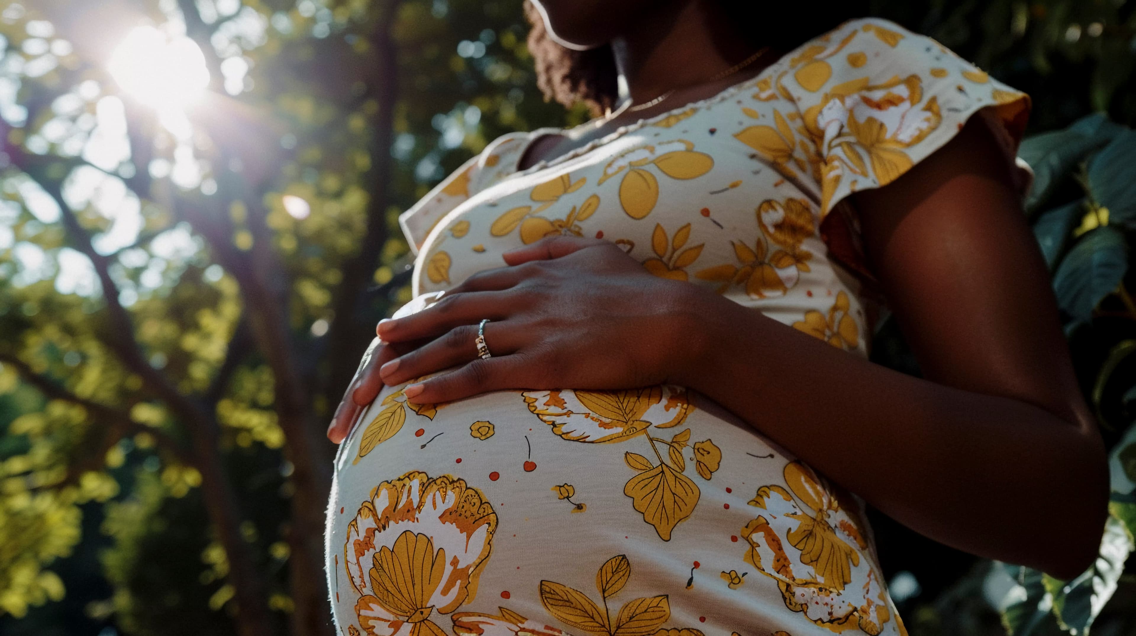 Maternity portrait with soft natural light, peaceful and glowing mother-to-be